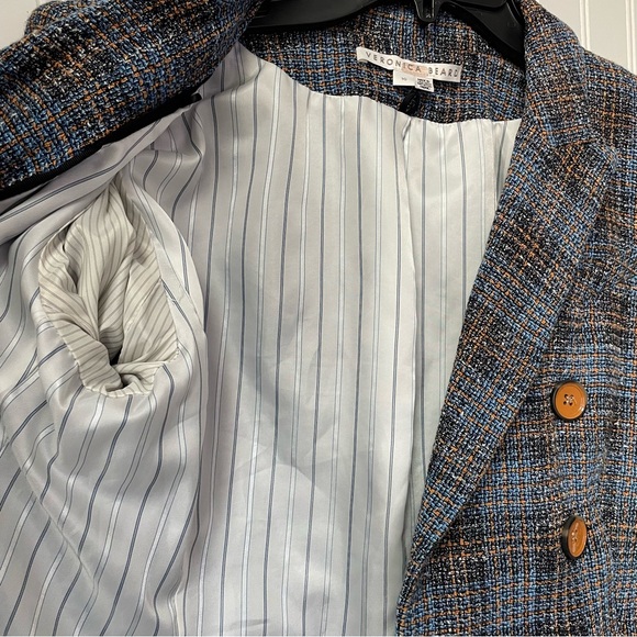 Veronica Beard Miller Plaid Dickey Blazer Jacket Cerulean Size 10 - Picture 6 of 10